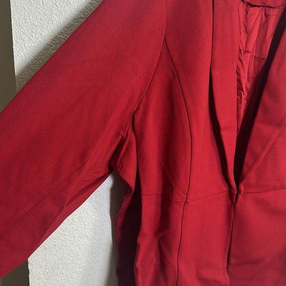 Torrid Studio Luxe Ponte Peplum Red Blazer Nylon Blend Womens Plus Size 6X - Picture 6 of 15